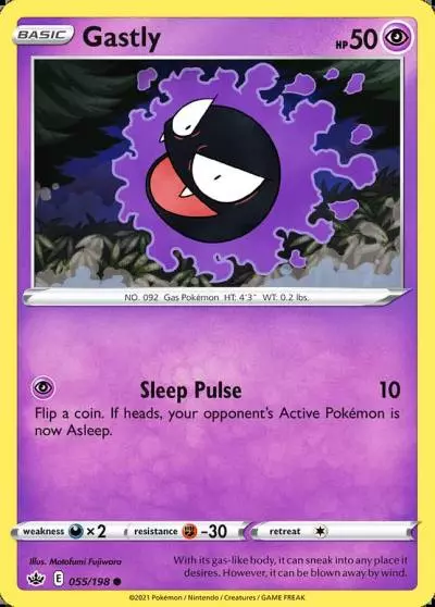 Gastly 55/198 Chilling Reign Pokemon card