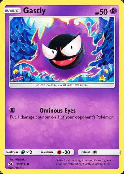 Gastly 36/111 Crimson Invasion Pokemon card