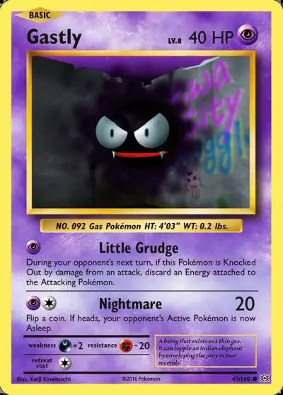 Gastly 47/108 Evolutions Pokemon card