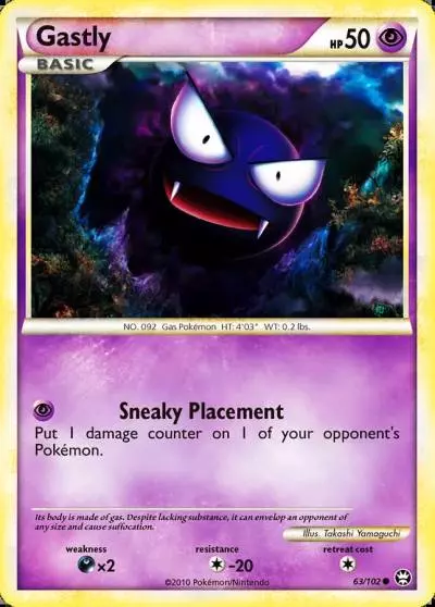 Gastly 63/102 HS—Triumphant Pokemon card