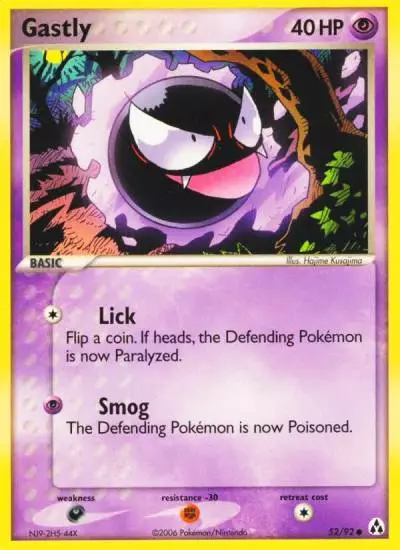 Gastly 52/92 Legend Maker Pokemon card