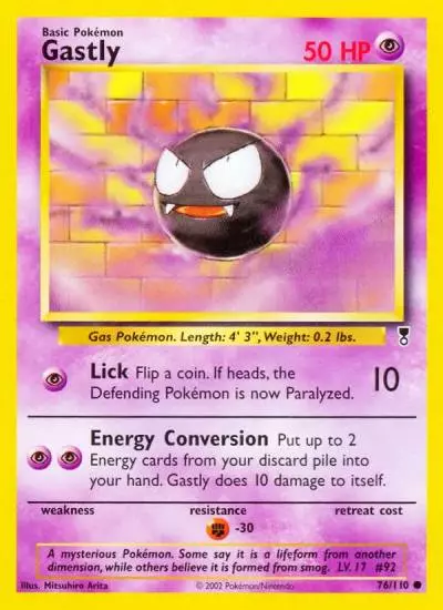 Gastly 76/110 Legendary Collection Pokemon card
