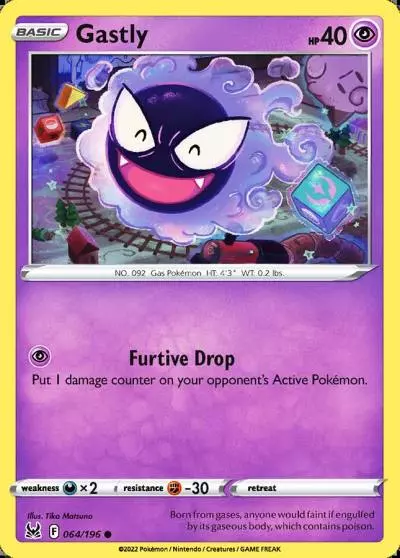 Gastly 64/196 Lost Origin Pokemon card
