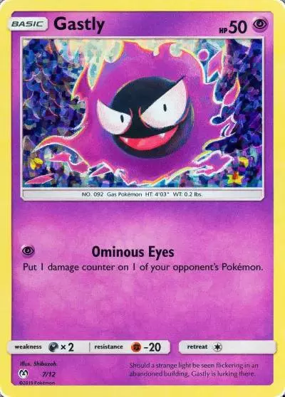 Gastly 7/12 McDonald's Collection 2019 Pokemon card