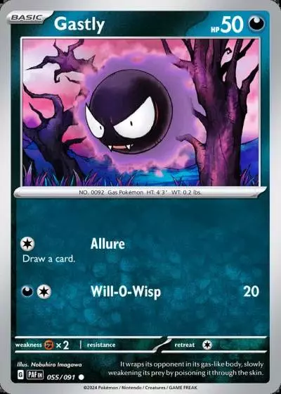Gastly 55/91 Paldean Fates Pokemon card