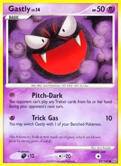 Gastly 62/100 Stormfront Pokemon card