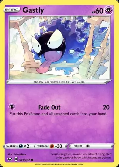 Gastly 83/202 Sword & Shield Pokemon card