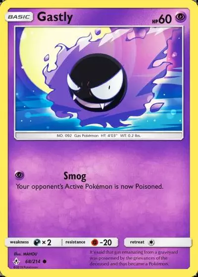 Gastly 68/214 Unbroken Bonds Pokemon card