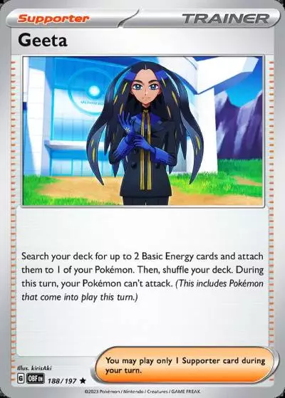 Geeta 188/197 Obsidian Flames Pokemon card