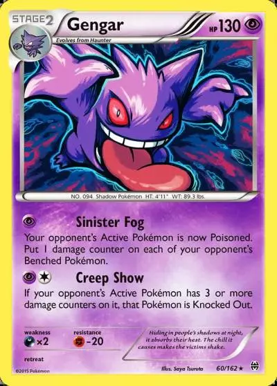 Gengar 60/162 BREAKthrough Pokemon card