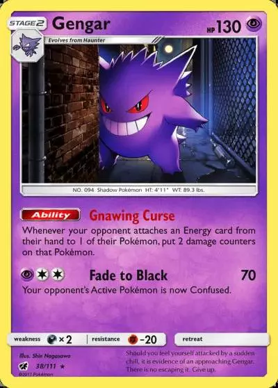 Gengar 38/111 Crimson Invasion Pokemon card