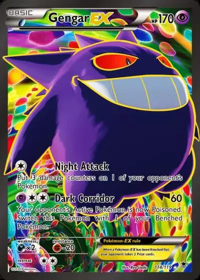 Gengar-EX 114/119 Phantom Forces Pokemon card