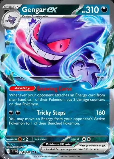 Gengar ex 104/162 Temporal Forces Pokemon card