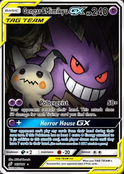Gengar & Mimikyu-GX 165/181 Team Up Pokemon card