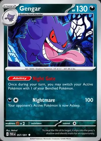 Gengar 57/91 Paldean Fates Pokemon card
