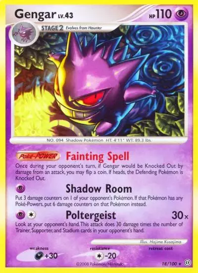 Gengar 18/100 Stormfront Pokemon card