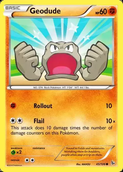 Geodude 45/106 Flashfire Pokemon card