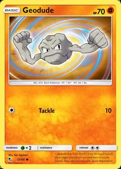 Geodude 33/68 Hidden Fates Pokemon card