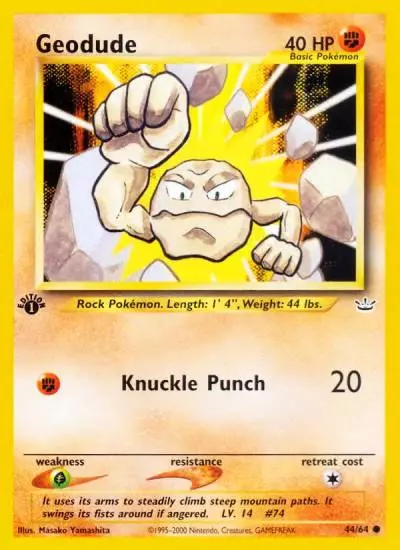 Geodude 44/64 Neo Revelation Pokemon card