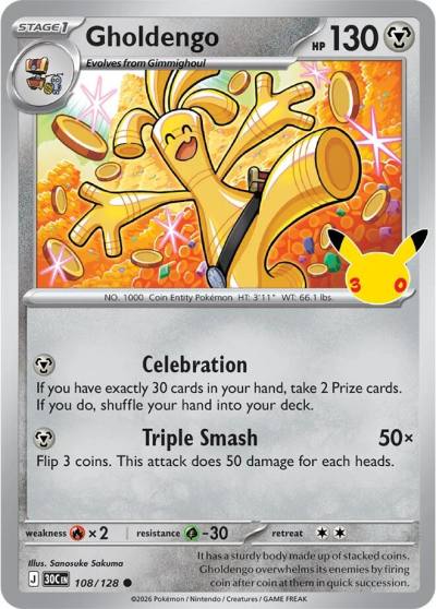 Gholdengo 108/128 30th Celebration Pokemon card