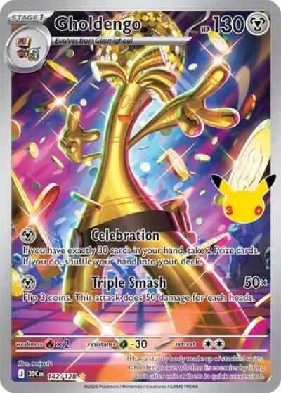 Gholdengo 142/128 30th Celebration Pokemon card
