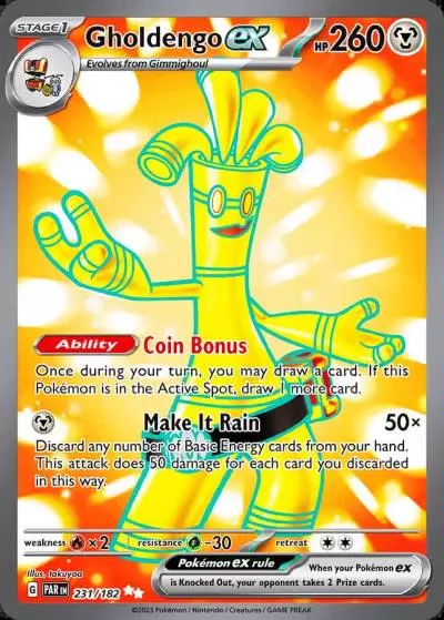 Gholdengo ex 231/182 Paradox Rift Pokemon card