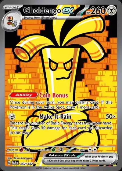 Gholdengo ex 252/182 Paradox Rift Pokemon card