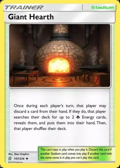 Giant Hearth 197/236 Unified Minds Pokemon card