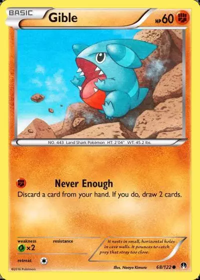 Gible 68/122 BREAKpoint Pokemon card
