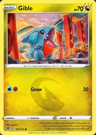 Gible 107/172 Brilliant Stars Pokemon card