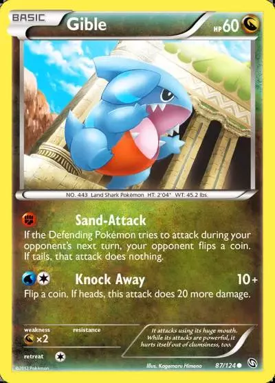 Gible 87/124 Dragons Exalted Pokemon card