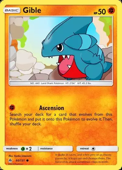 Gible 60/131 Forbidden Light Pokemon card