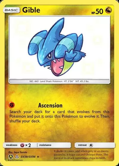 Gible SV38/94 Hidden Fates Shiny Vault Pokemon card