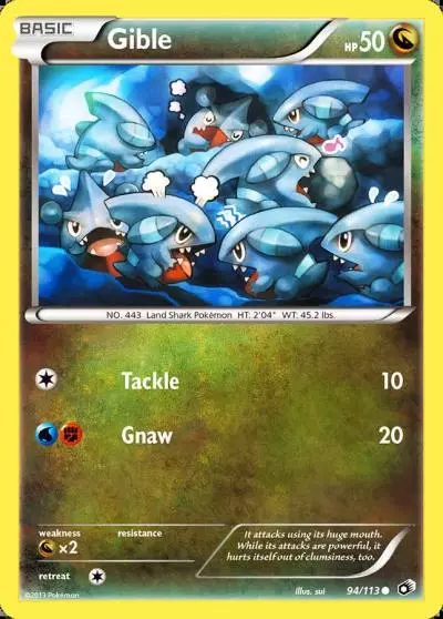 Gible 94/113 Legendary Treasures Pokemon card