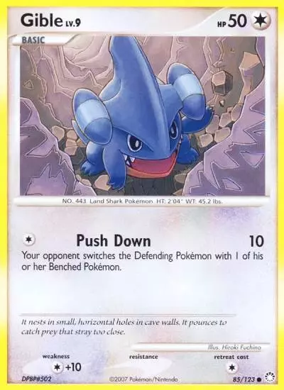 Gible 85/123 Mysterious Treasures Pokemon card