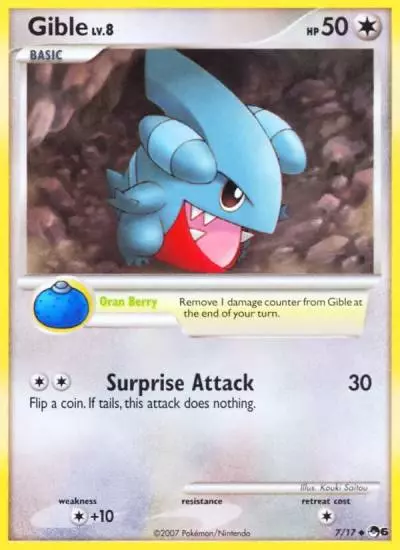 Gible 7/17 POP Series 6 Pokemon card