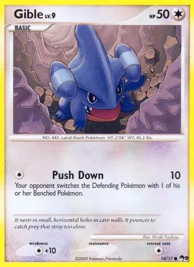 Gible 14/17 POP Series 9 Pokemon card