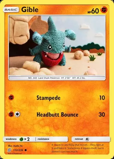 Gible 112/236 Unified Minds Pokemon card