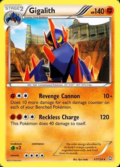 Gigalith 67/124 Dragons Exalted Pokemon card