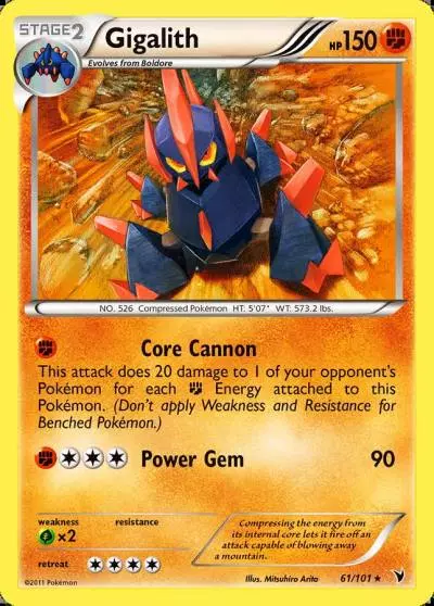 Gigalith 61/101 Noble Victories Pokemon card
