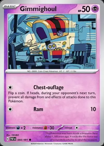 Gimmighoul 44/91 Paldean Fates Pokemon card