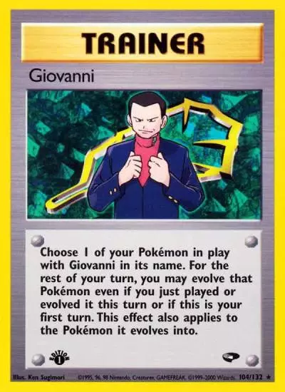 Giovanni 104/132 Gym Challenge Pokemon card