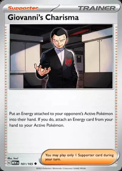 Giovanni's Charisma 161/165 151 Pokemon card