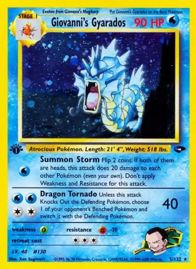 Giovanni's Gyarados 5/132 Gym Challenge Pokemon card