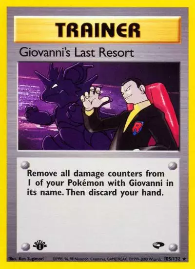 Giovanni's Last Resort 105/132 Gym Challenge Pokemon card