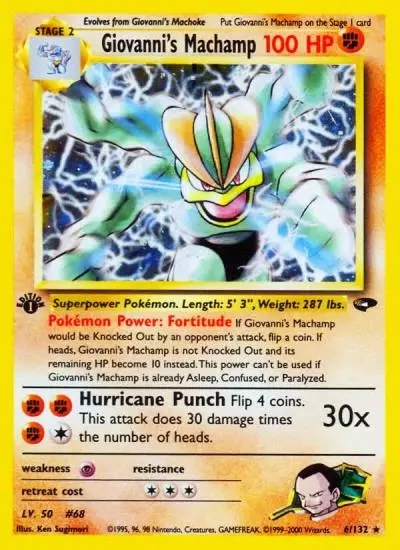 Giovanni's Machamp 6/132 Gym Challenge Pokemon card