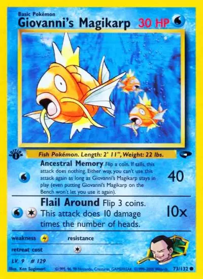 Giovanni's Magikarp 73/132 Gym Challenge Pokemon card