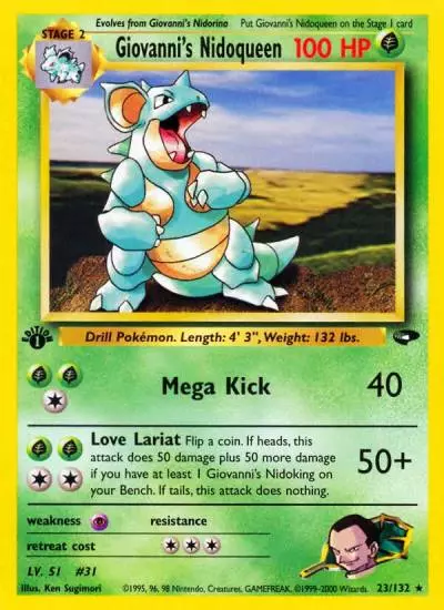 Giovanni's Nidoqueen 23/132 Gym Challenge Pokemon card