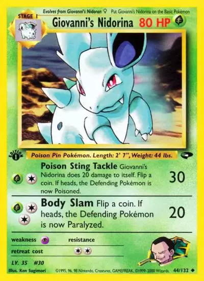 Giovanni's Nidorina 44/132 Gym Challenge Pokemon card