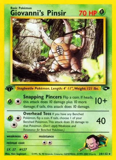 Giovanni's Pinsir 24/132 Gym Challenge Pokemon card